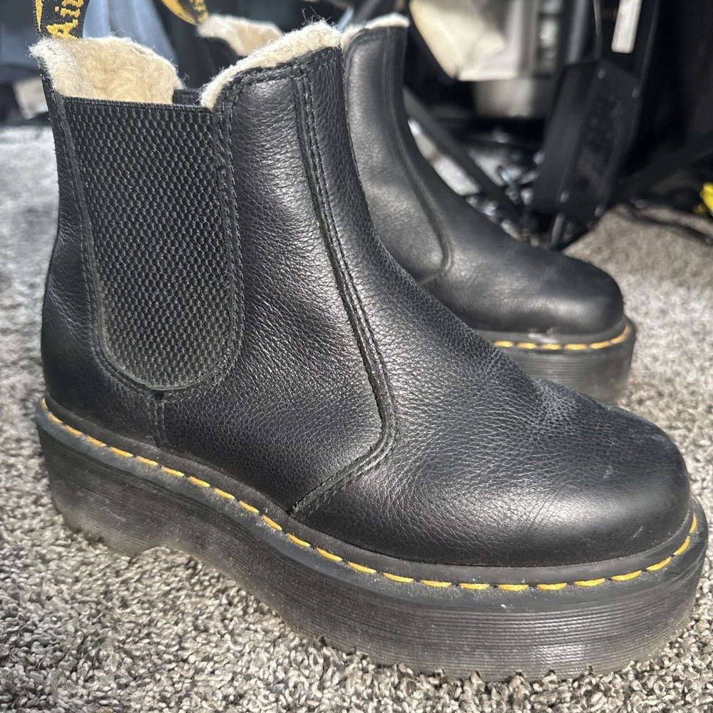 Dr. Martens 2976 Quad FL Black Platform Chelsea Boots Size US Women's 6Men's 5